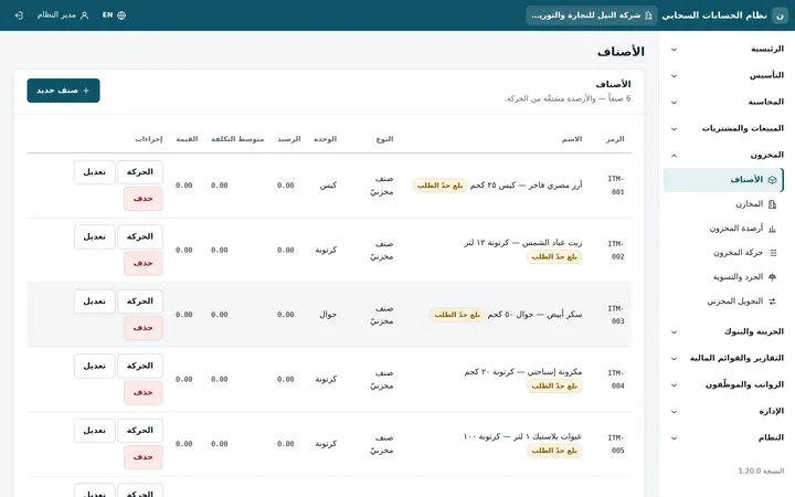 Daftrix: المخزون