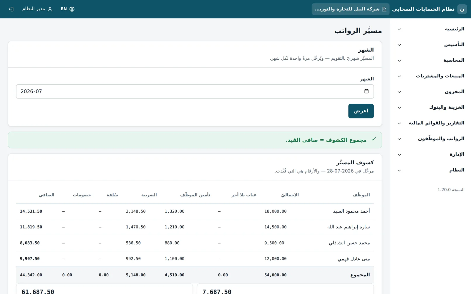 Daftrix: المرتبات